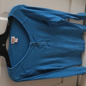 Mossimo Supply Co. Women's Blue Long Sleeve Henley